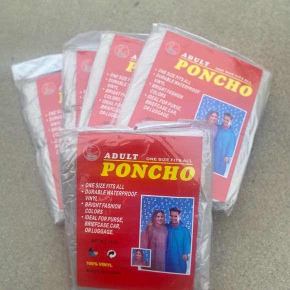 Adult Rain Poncho 5 Pack - Picture 4 of 6